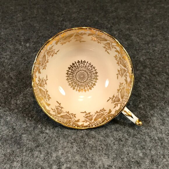 Paragon Double Warrant Vintage Gold Overlay Peach Cup, Collector's Item - Picture 3 of 8